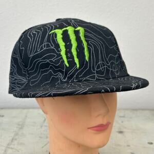 Monster Energy wide brim Embroidered logo hat cap streetwear retro skater 7 1/4
